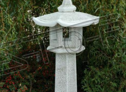 Stand Säulen Haus Leuchte Steinguss Figuren Statuen Garten